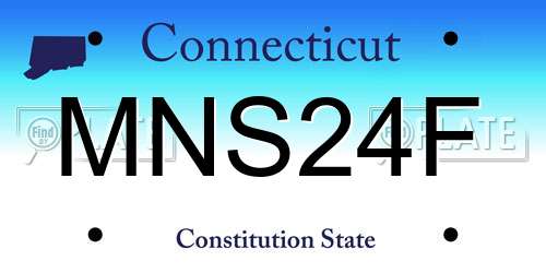 MNS24F Connecticut License Plate