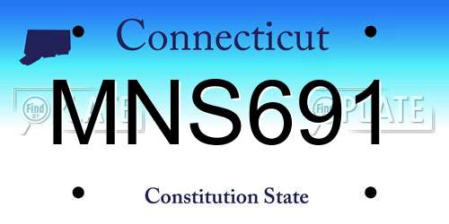 MNS691 Connecticut License Plate