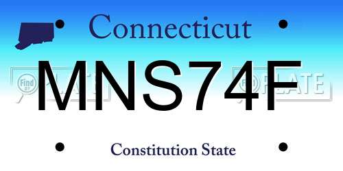 MNS74F Connecticut License Plate