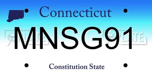 MNSG91 Connecticut License Plate
