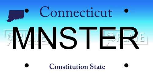 MNSTER Connecticut License Plate