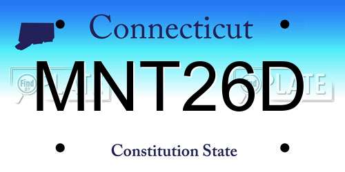 MNT26D Connecticut License Plate