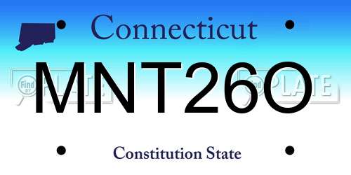 MNT26O Connecticut License Plate