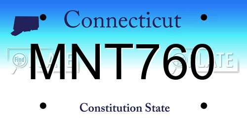 MNT760 Connecticut License Plate