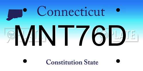 MNT76D Connecticut License Plate