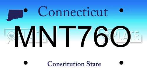 MNT76O Connecticut License Plate