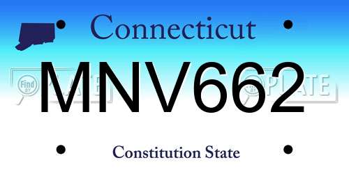 MNV662 Connecticut License Plate