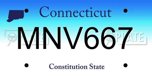 MNV667 Connecticut License Plate