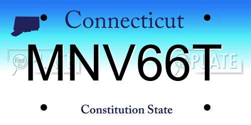 MNV66T Connecticut License Plate