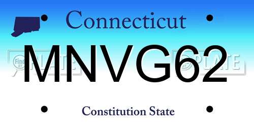MNVG62 Connecticut License Plate