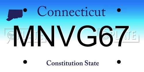 MNVG67 Connecticut License Plate