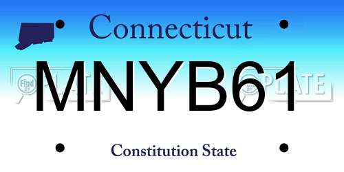 MNYB61 Connecticut License Plate
