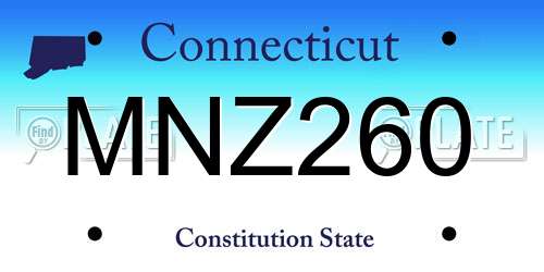 MNZ260 Connecticut License Plate
