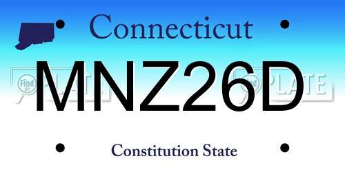 MNZ26D Connecticut License Plate