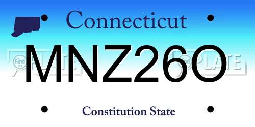 MNZ26O Connecticut License Plate