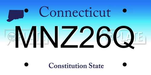 MNZ26Q Connecticut License Plate