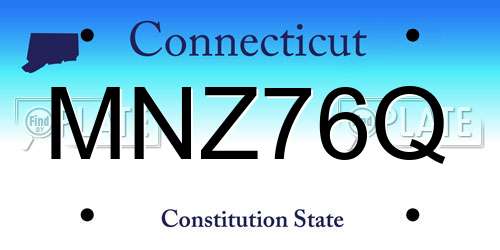 MNZ76Q Connecticut License Plate