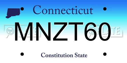 MNZT60 Connecticut License Plate