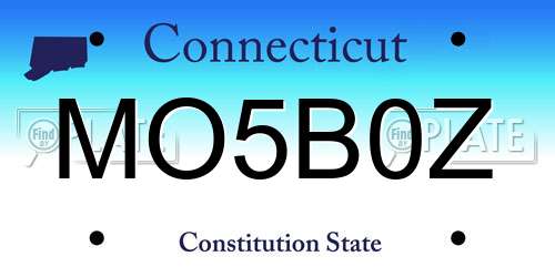 MO5B0Z Connecticut License Plate