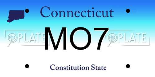 MO7 Connecticut License Plate