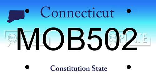 MOB502 Connecticut License Plate
