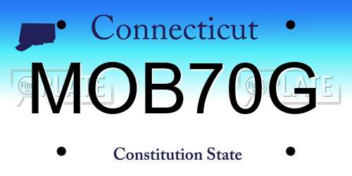 MOB70G Connecticut License Plate