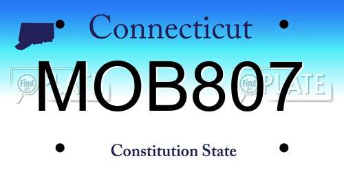 MOB807 Connecticut License Plate