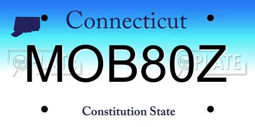 MOB80Z Connecticut License Plate