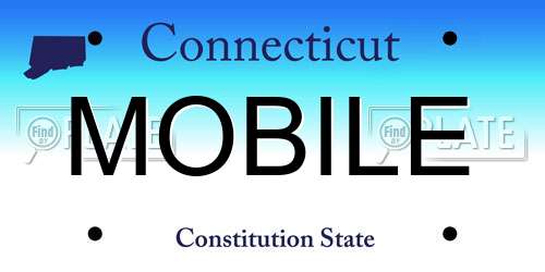 MOBILE Connecticut License Plate