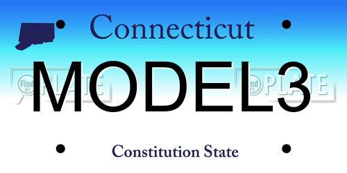 MODEL3 Connecticut License Plate