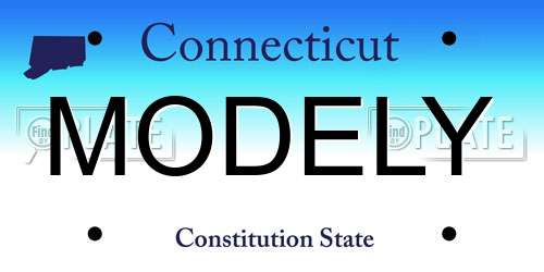 MODELY Connecticut License Plate