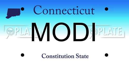MODI Connecticut License Plate