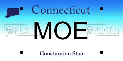 MOE Connecticut License Plate