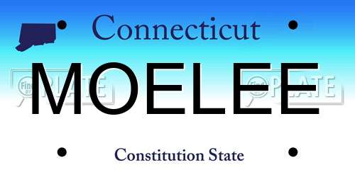 MOELEE Connecticut License Plate