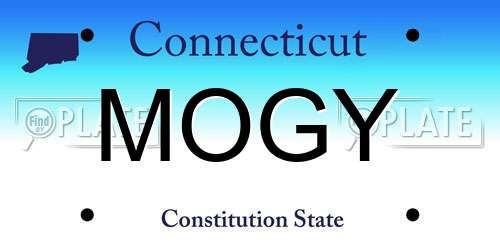 MOGY Connecticut License Plate