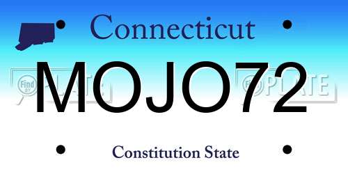 MOJO72 Connecticut License Plate