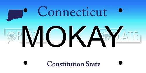 MOKAY Connecticut License Plate