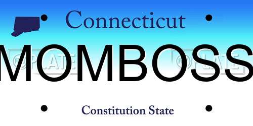 MOMBOSS Connecticut License Plate