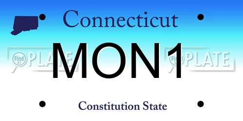 MON1 Connecticut License Plate