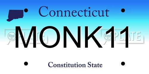 MONK11 Connecticut License Plate