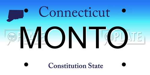 MONTO Connecticut License Plate