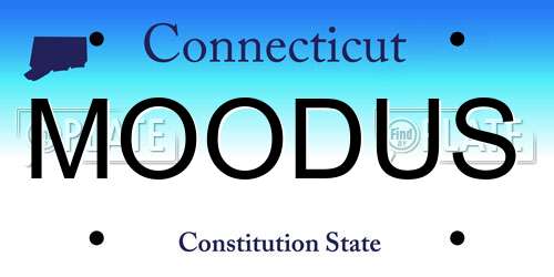 MOODUS Connecticut License Plate