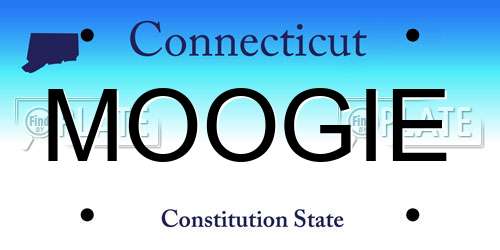 MOOGIE Connecticut License Plate