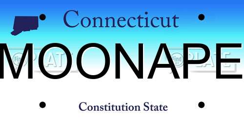 MOONAPE Connecticut License Plate