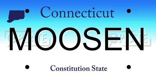 MOOSEN Connecticut License Plate
