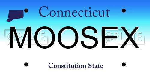 MOOSEX Connecticut License Plate