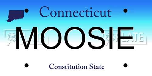MOOSIE Connecticut License Plate