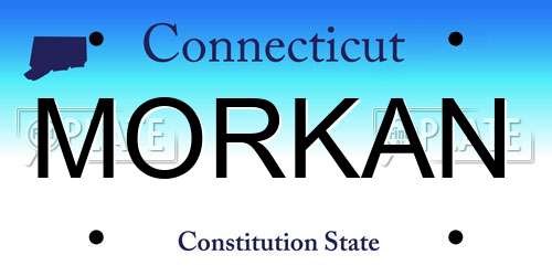 MORKAN Connecticut License Plate