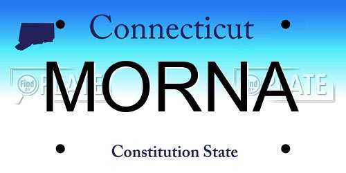 MORNA Connecticut License Plate