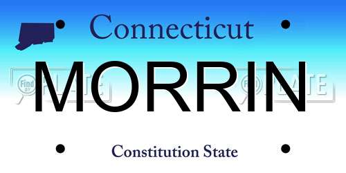 MORRIN Connecticut License Plate